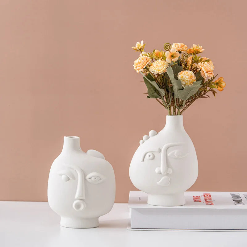 Nordic Modern Ceramic Abstract Faces