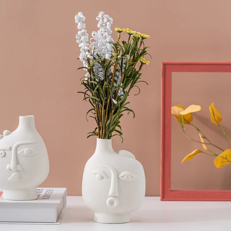 Nordic Modern Ceramic Abstract Faces