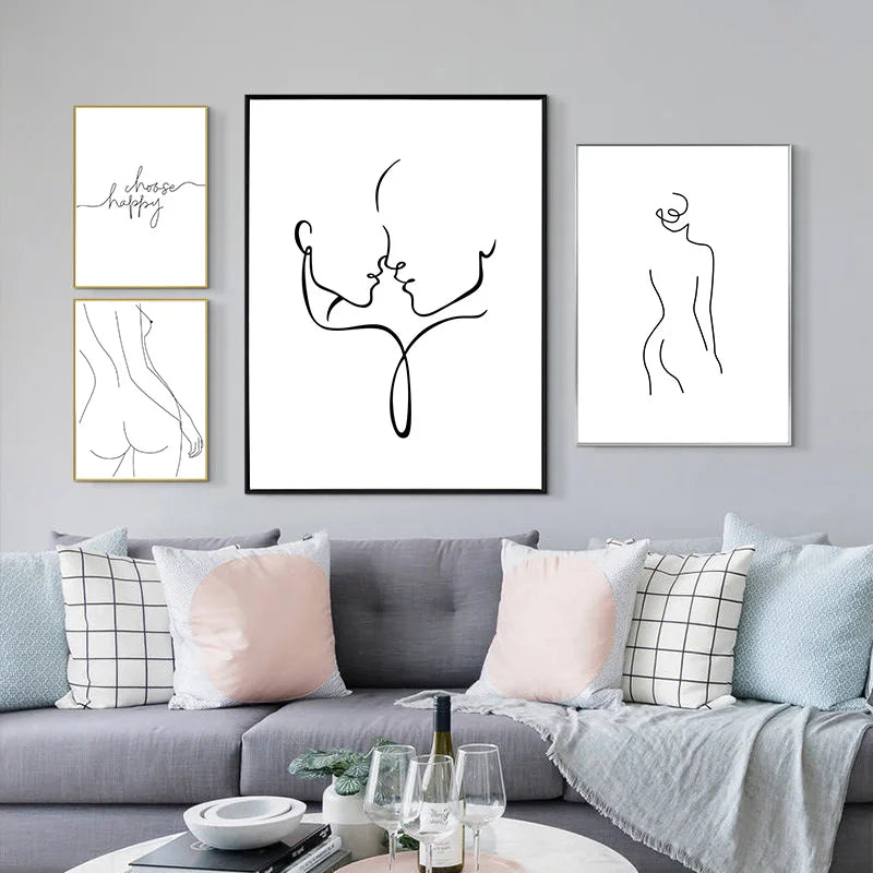 Modern Abstract Line Drawing Posters and Prints