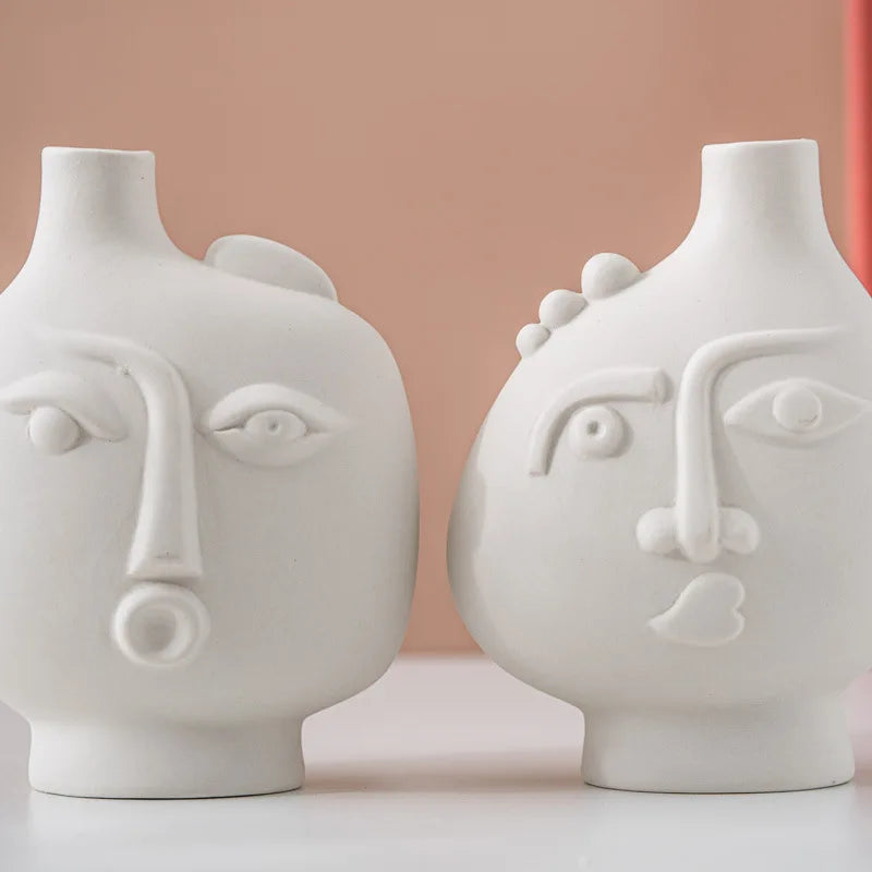 Nordic Modern Ceramic Abstract Faces