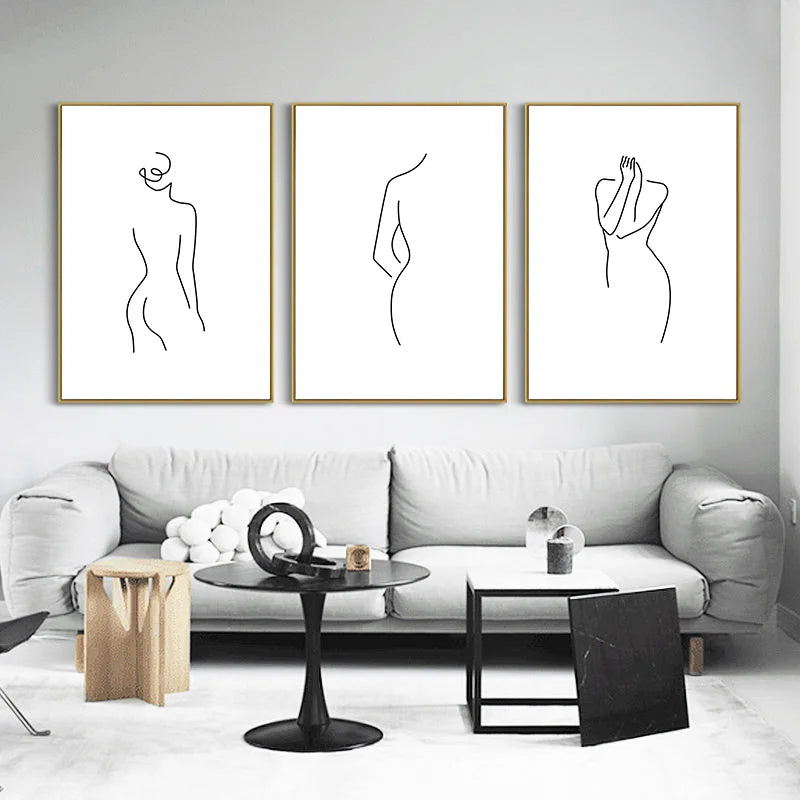 Modern Abstract Line Drawing Posters and Prints