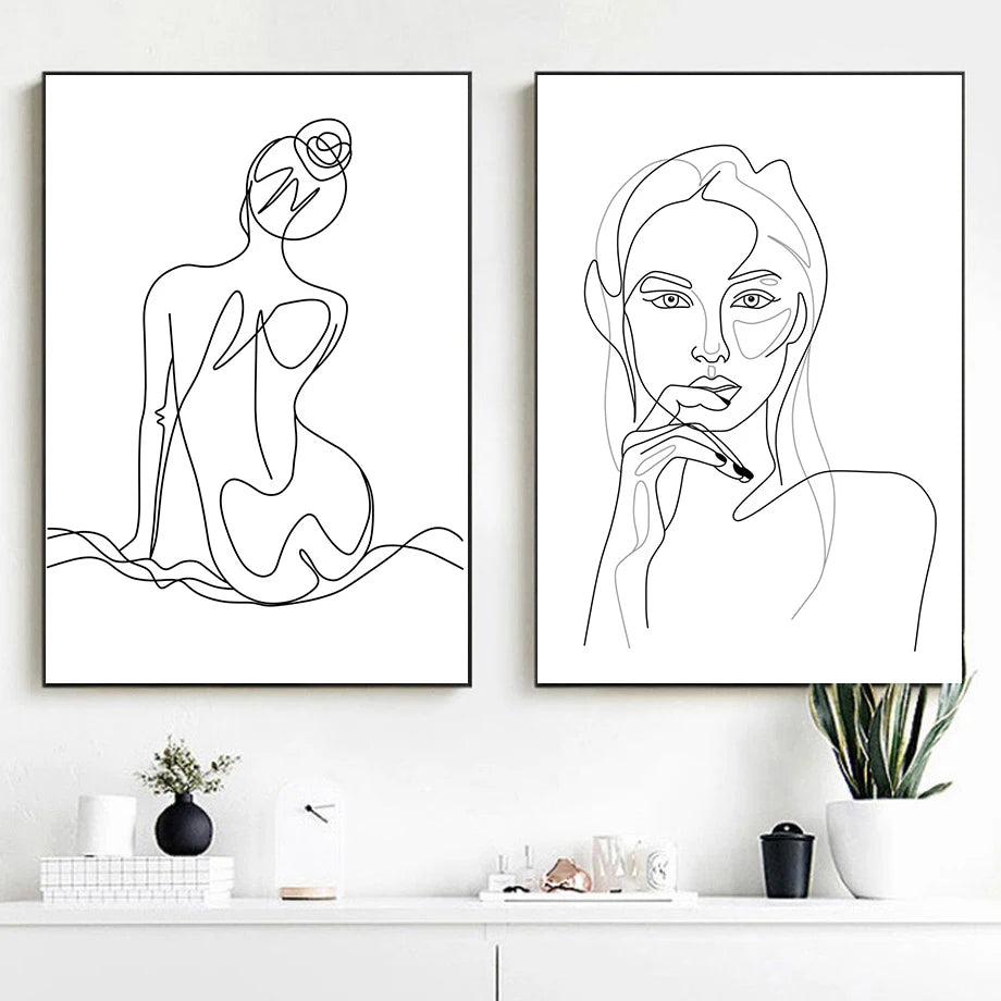 Modern Abstract Line Drawing Posters and Prints