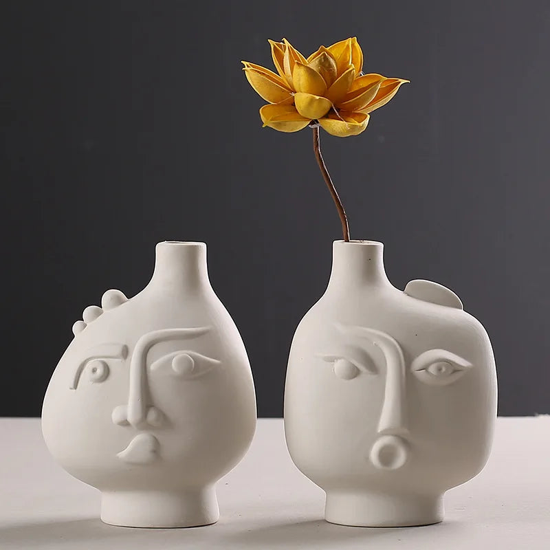 Nordic Modern Ceramic Abstract Faces