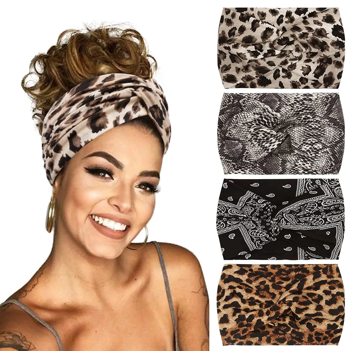 Headbands - Wide top knot stretchy Fashion