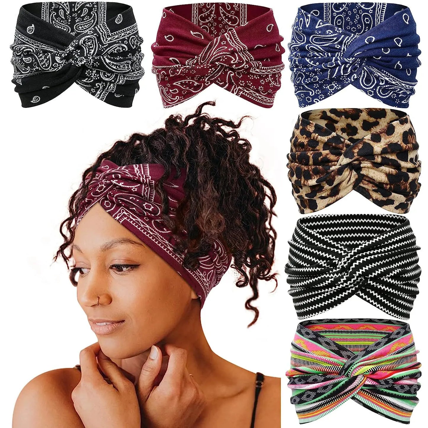 Headbands - Wide top knot stretchy Fashion